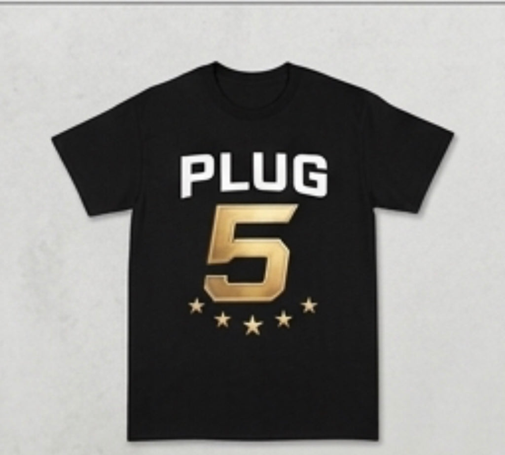 Plug 5 Tee — The Connect (Black/Gold)